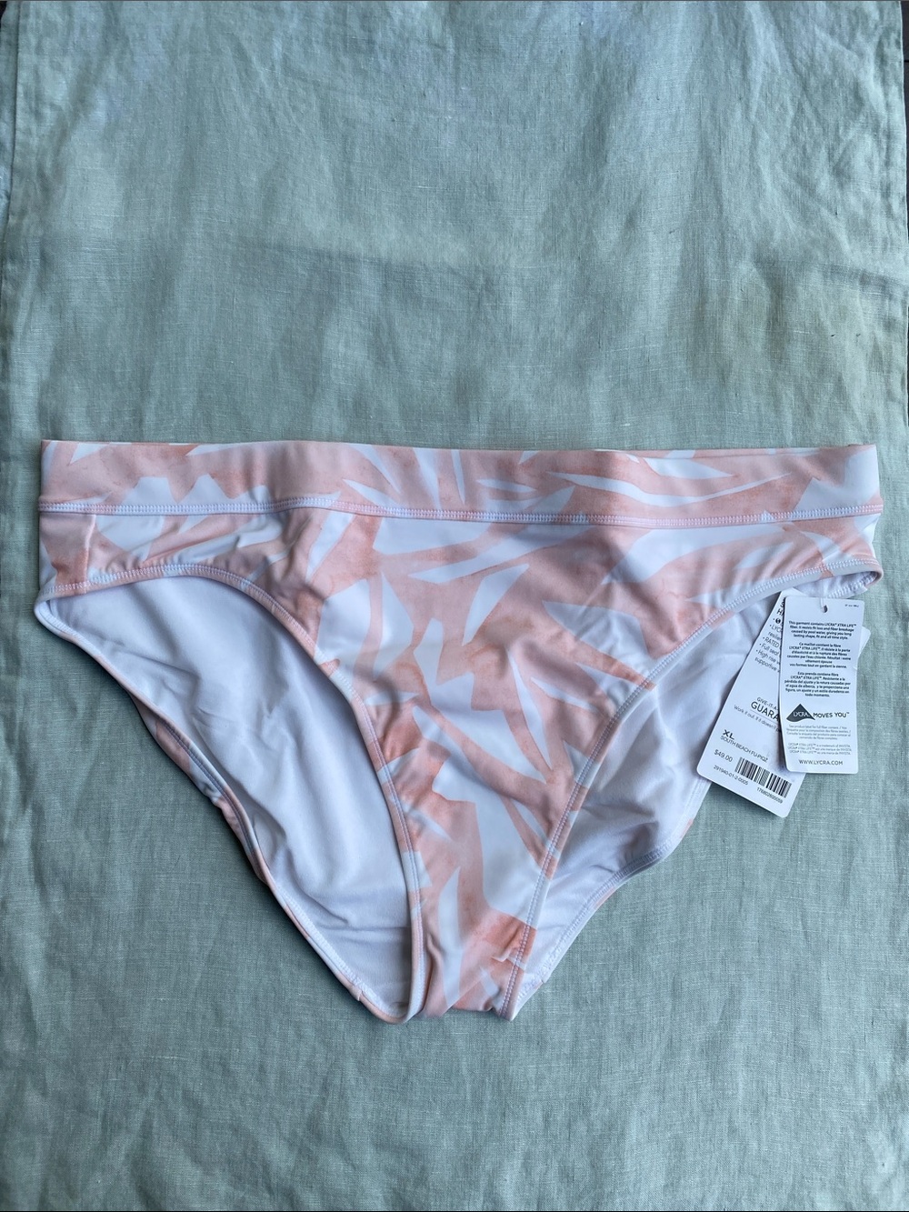 NWT Athleta South Beach pink white high waisted bikini bottoms